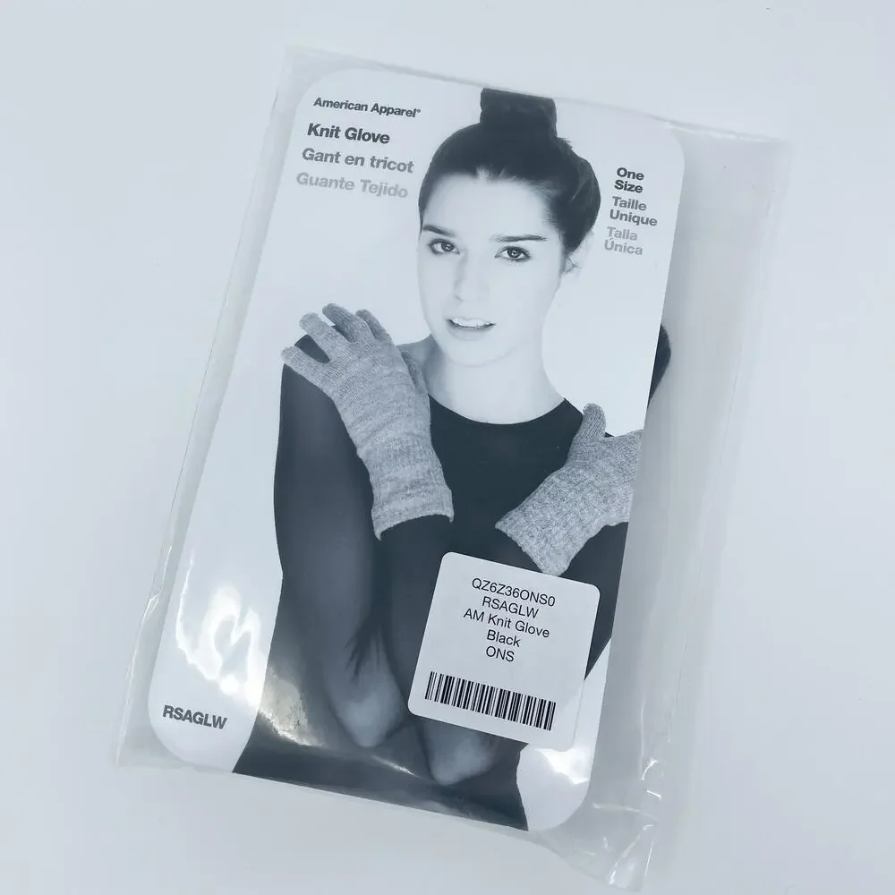 American Apparel‎ Black Knit Gloves
